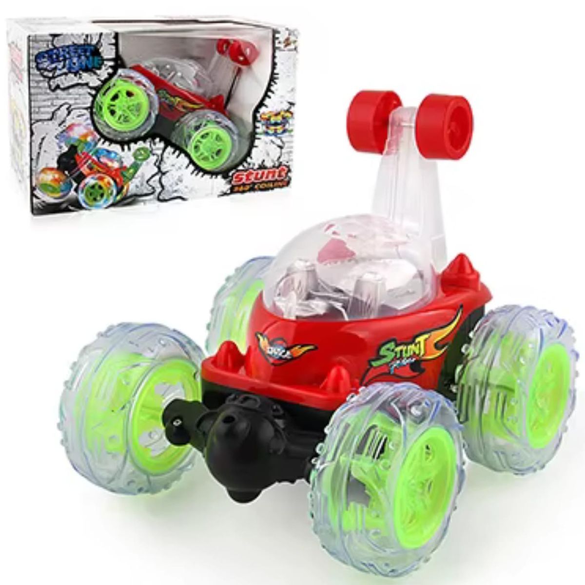 GENERICO - CARRO LOCO CONTROL REMOTO RECARGABLE GIRO 360° LUZ MUSICAL