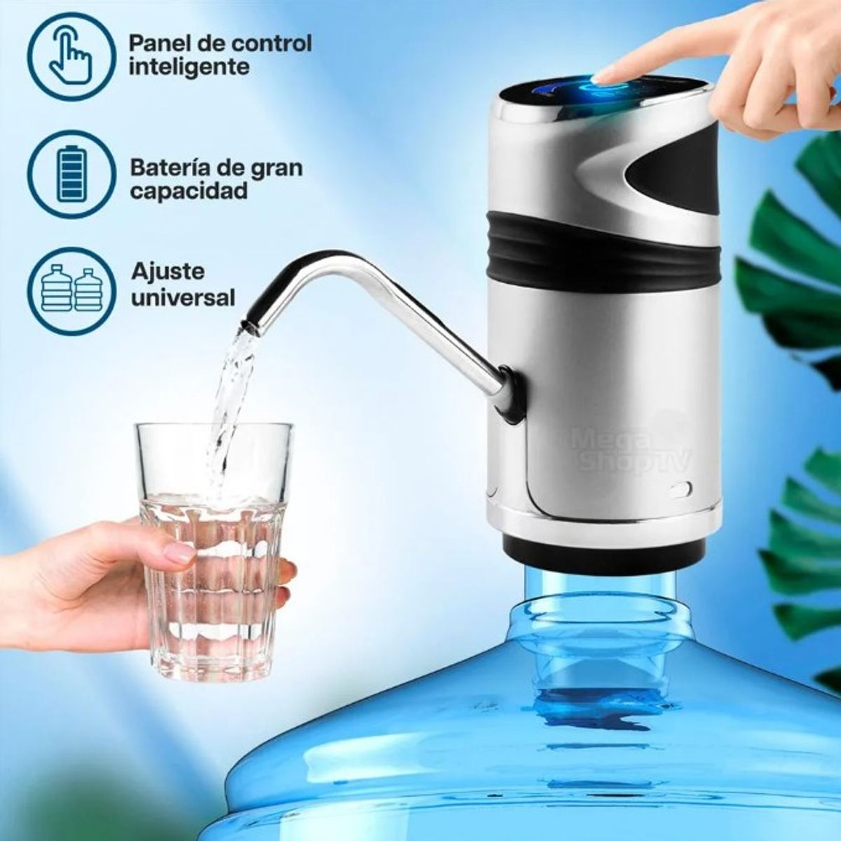 GENERICO - Dispensador De Agua Para Botellón Digital Recargable Táctil