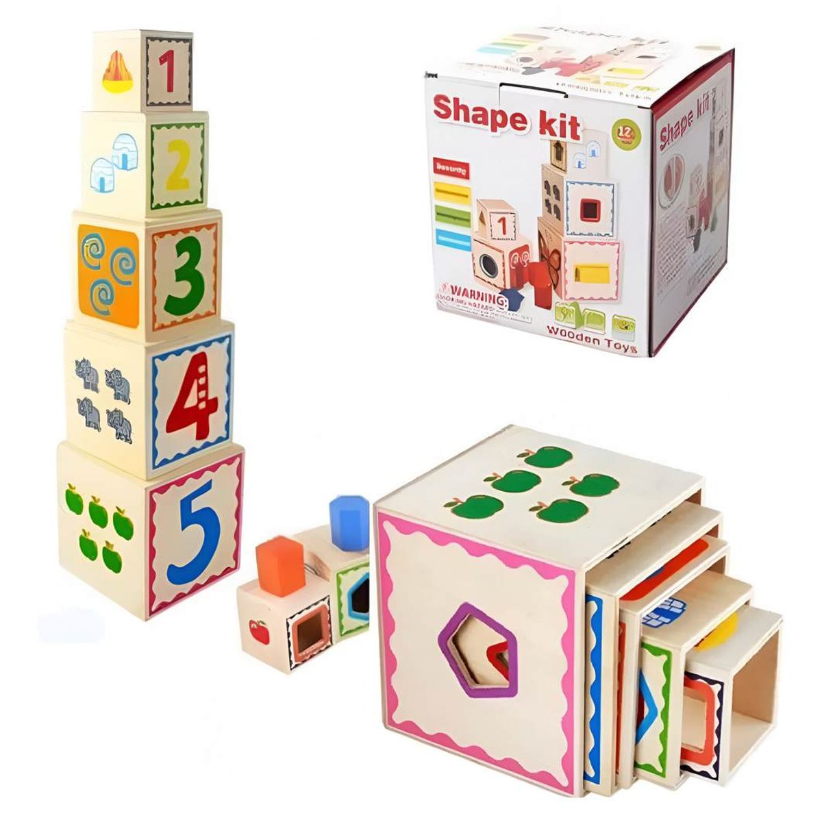 GENERICO - Juego Set Cubos Encastre Figura Geometria Desarrollo Motriz
