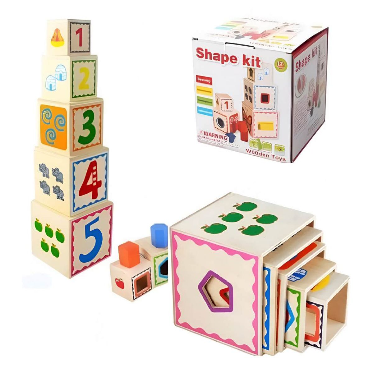 GENERICO - Juego Set Cubos Encastre Figura Geometria Desarrollo Motriz
