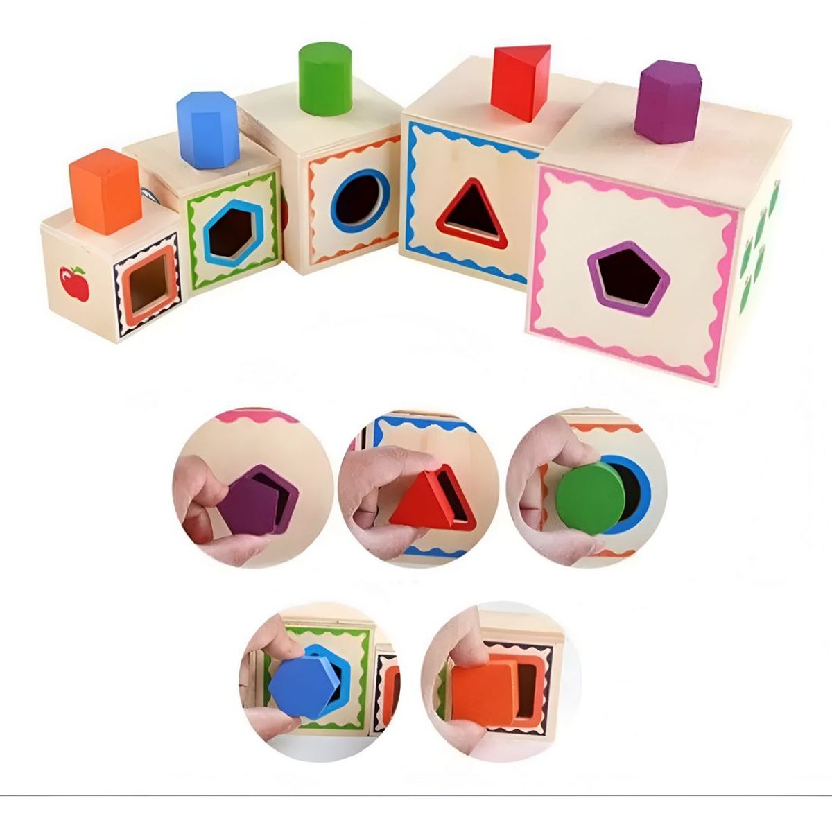 GENERICO - Juego Set Cubos Encastre Figura Geometria Desarrollo Motriz