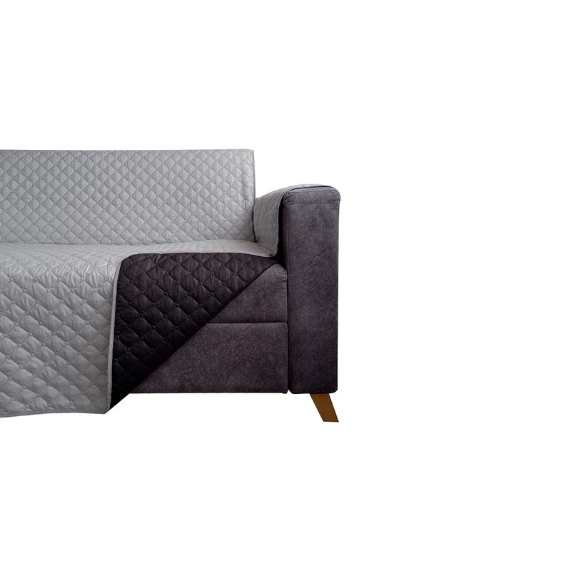 GENERICO - PROTECTOR, FUNDA, FORRO DOBLE FAZ SOFA DE 1 PUESTOS - NEGRO/GRIS