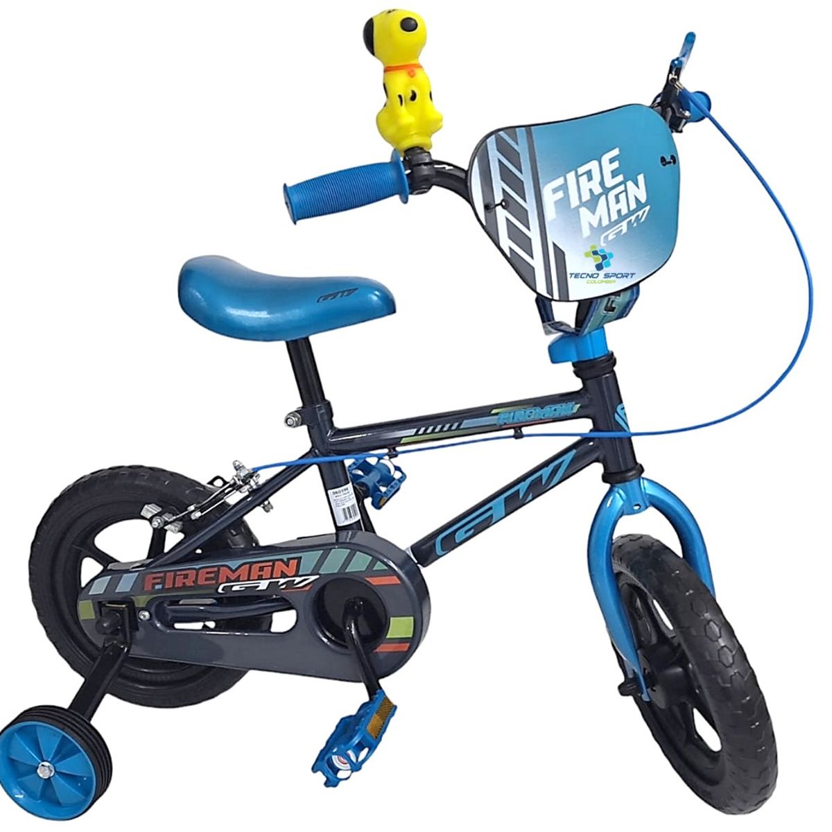 GW - Bicicleta Niño Gw Rin 12 Fireman Ruedas Auxiliares Niña