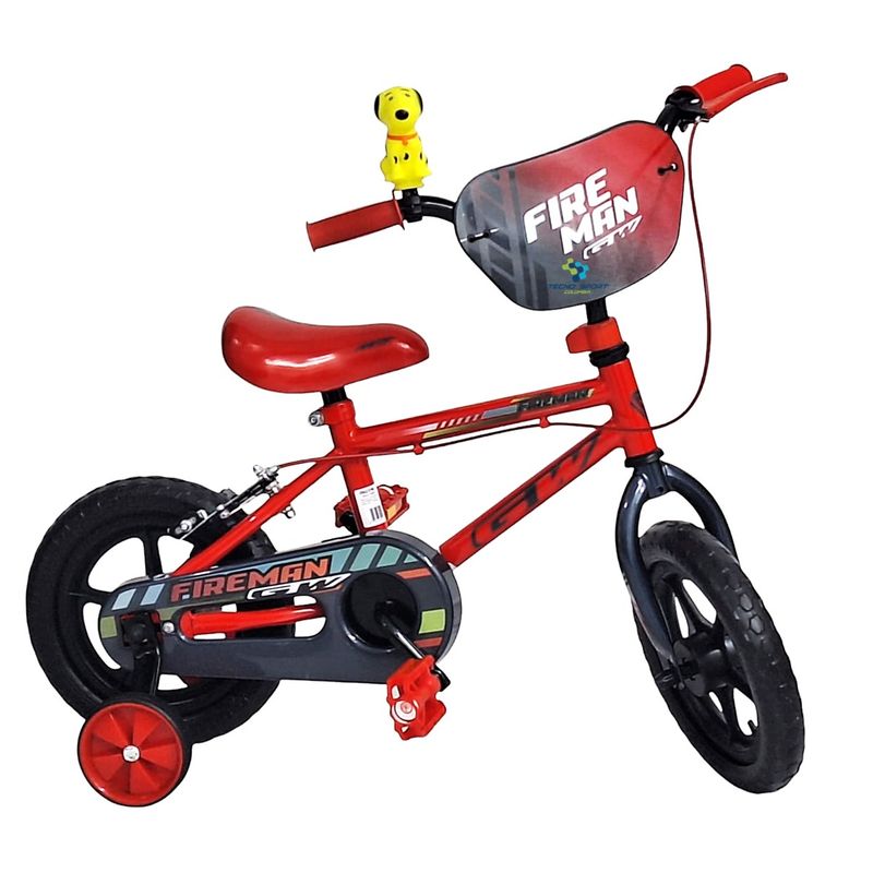 GW - Bicicleta Niño Gw Rin 12 Fireman Ruedas Auxiliares Niña