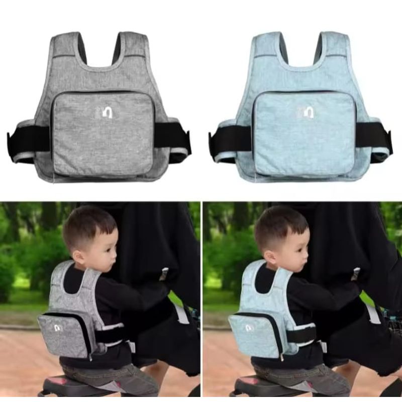 UNIVERSAL - Cinturón De Seguridad Reflectivo Para Niños Moto Bici Azul