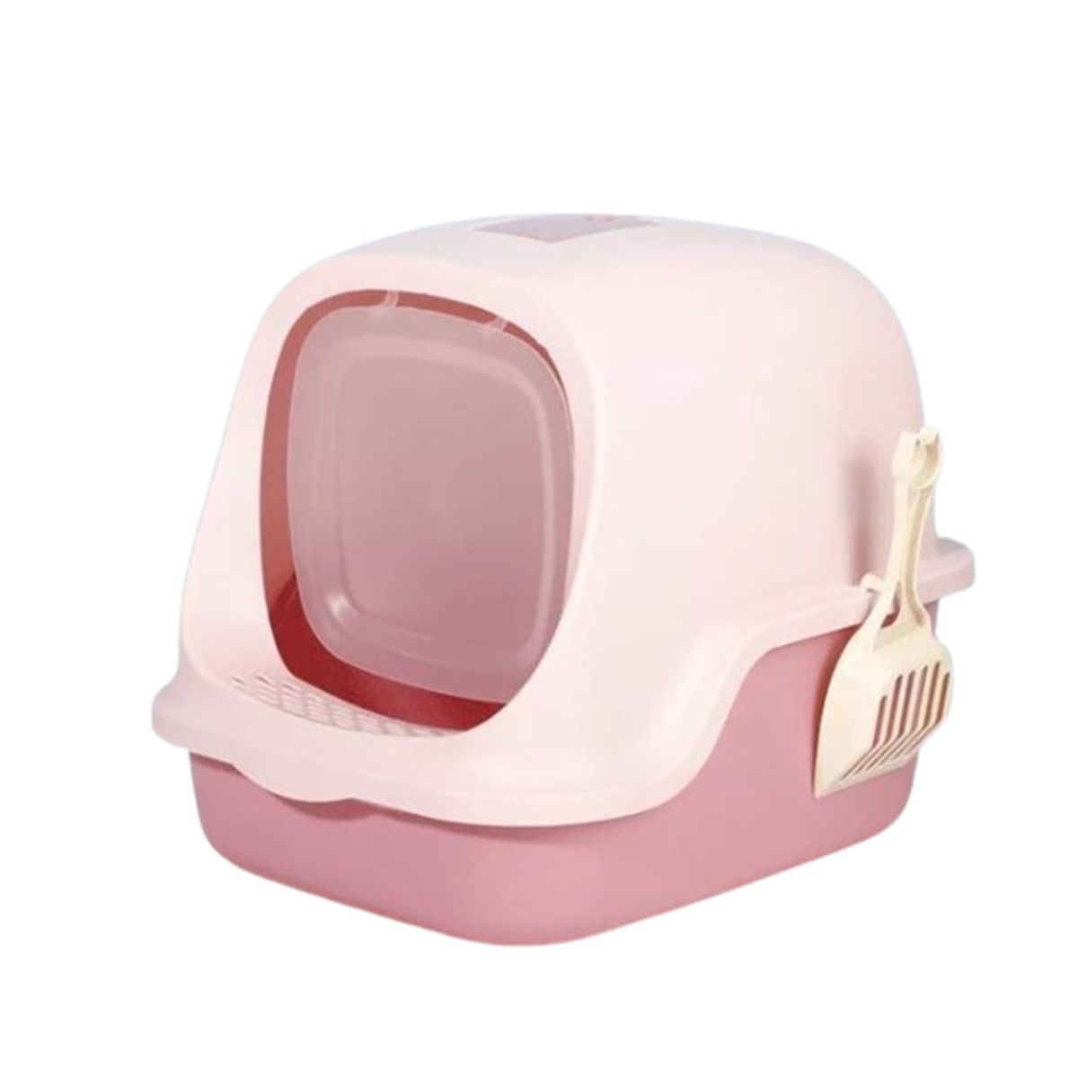 HALLY PET - Baño Arenero Grande Para Gatos Con Filtro Rosado