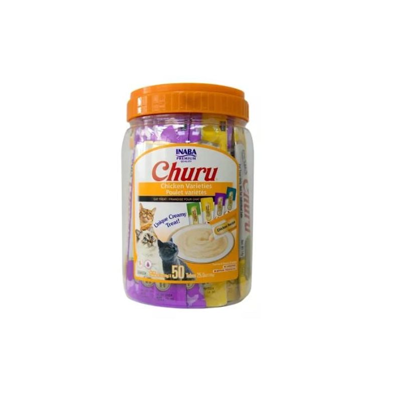CATLIKE - Inaba Cat Snack Churu 50 Piezas Chicken Varietys 700gr