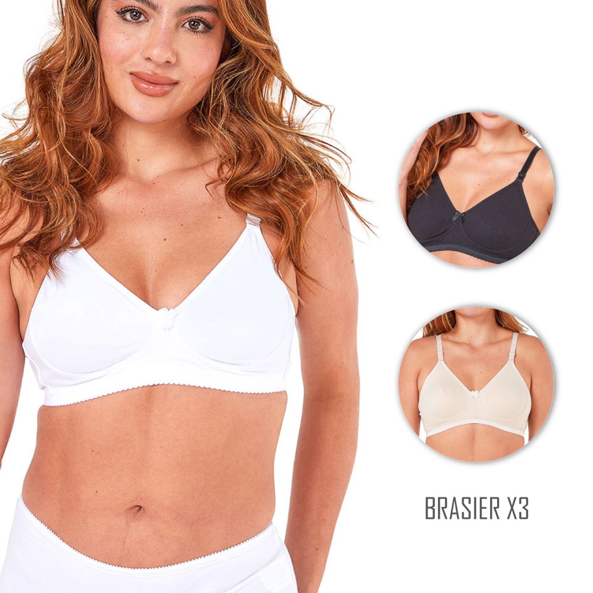 SANTANA - Combo X3 Brasier Clásico Mujer Multicolor