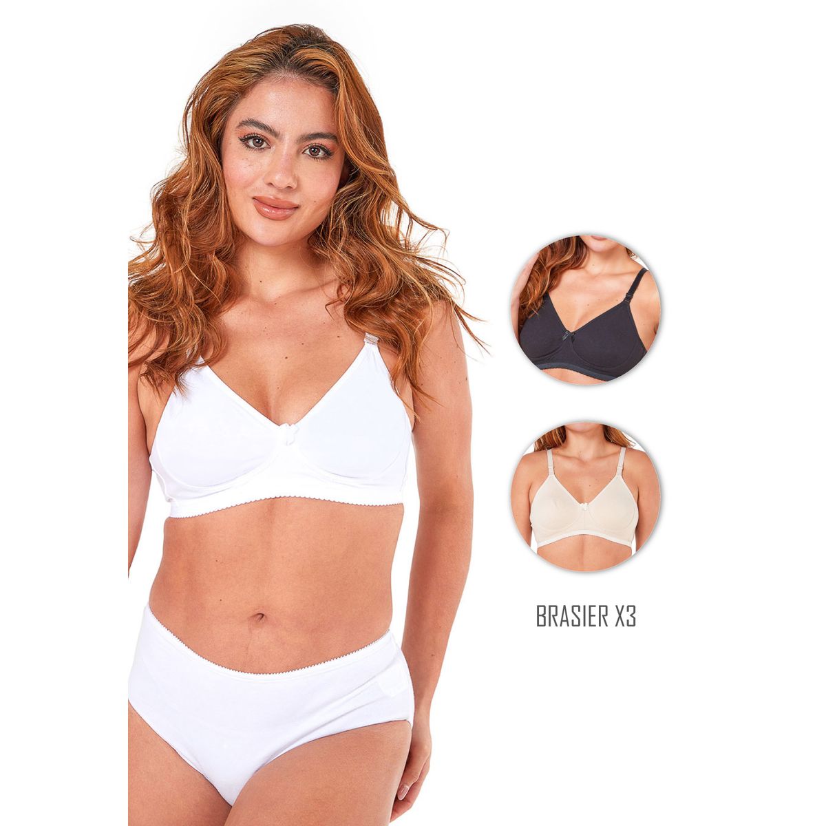 SANTANA - Combo X3 Brasier Clásico Mujer Multicolor