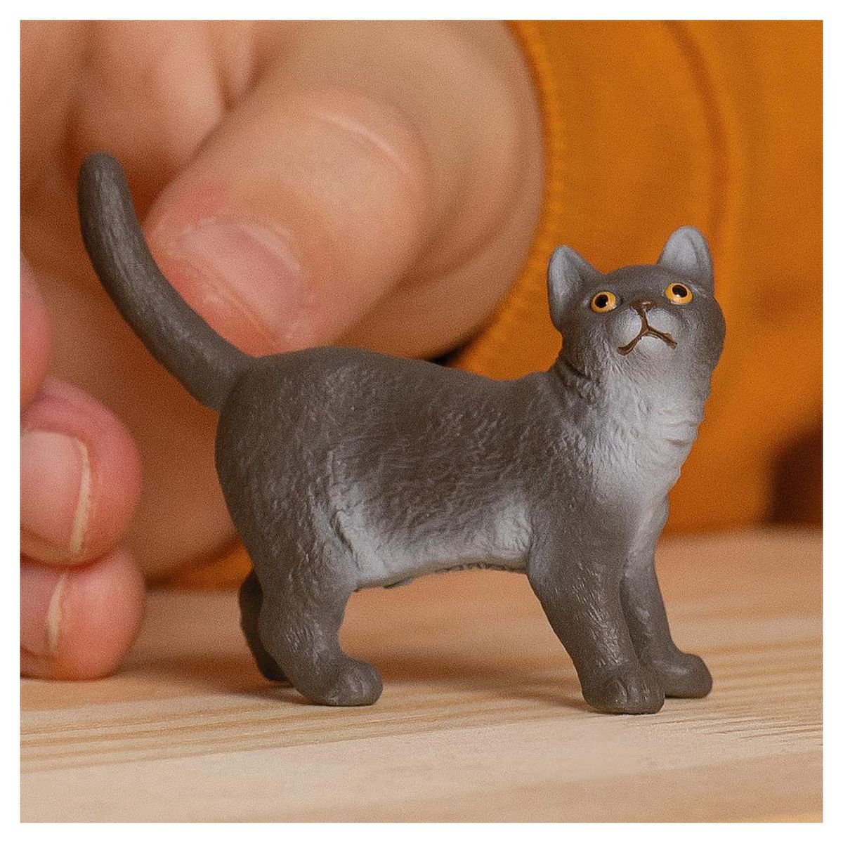 JUGANDO Y EDUCANDO - Figura Coleccionable Gato Británico Pintada A Mano Schleich