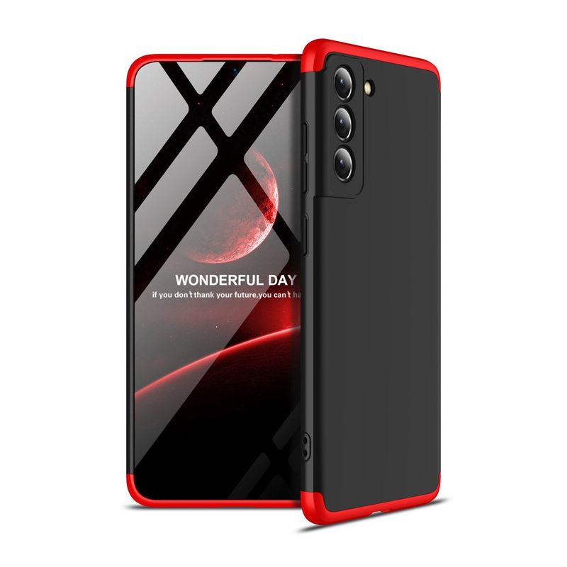 GENERICO - Funda Carcasa Estuche Protector Para Samsung S21 FE Negro con Rojo