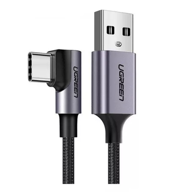 UGREEN - Cable Usb A Usb C 90° Ugreen 480 Mbps Carga Rápida 18w Nylon