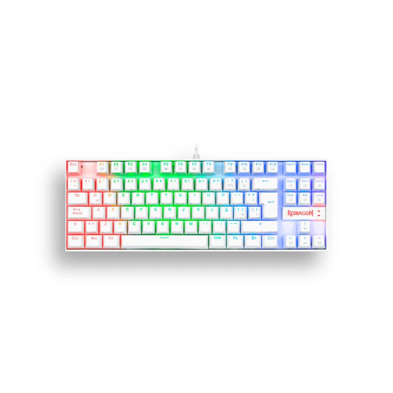 REDRAGON - Teclado Redragon Kumara Compacto K552w Mecanico C-Sp Blanco Sp Red