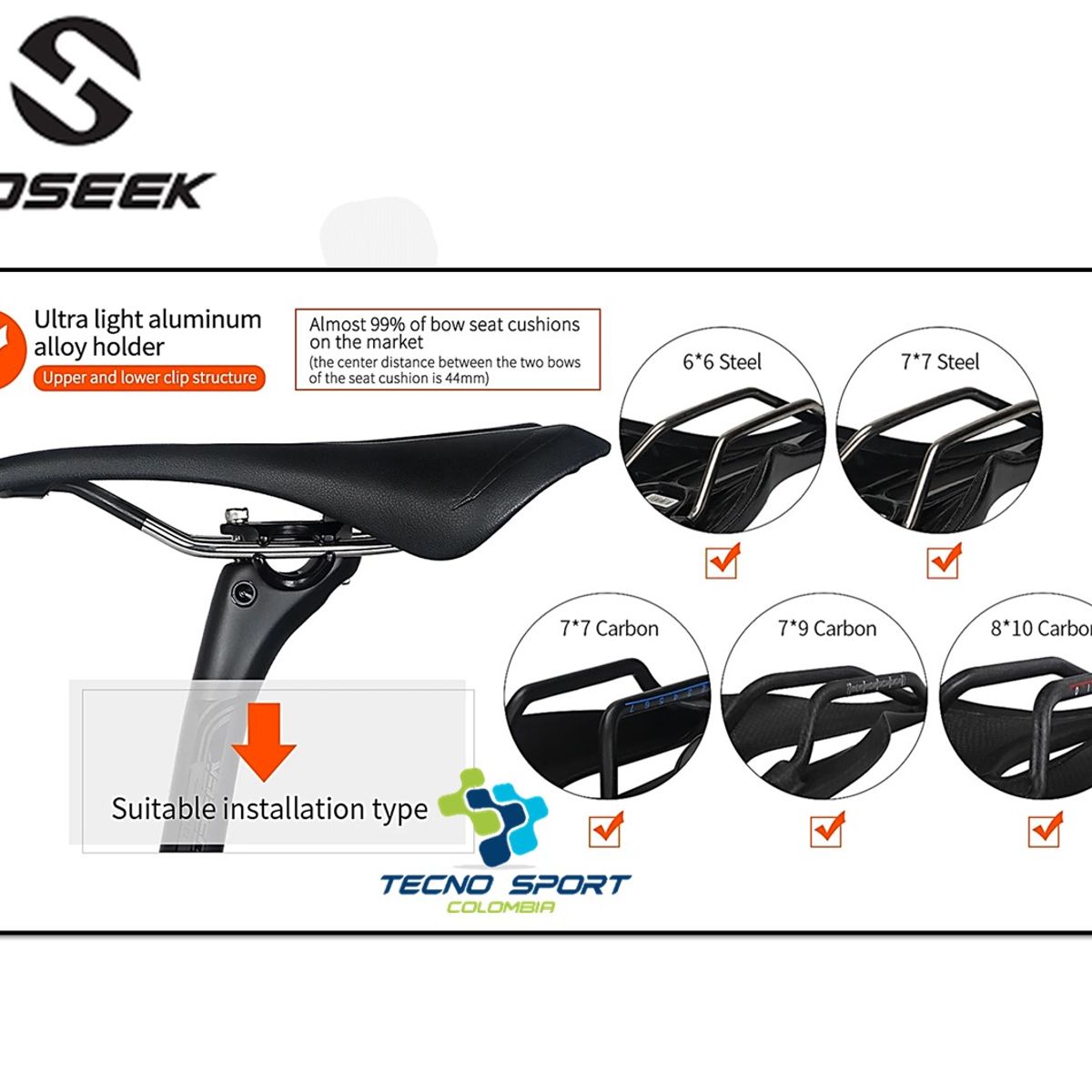 GENERICO - Caña Bicicleta Carbon 31.6 Sillin Mtb Ruta Tubo 400mm Tija