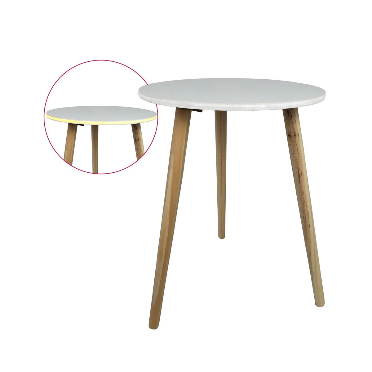 DIMATEX LEON - Mesa Auxiliar Redonda Con Luz Led Decorativa Refvalencia