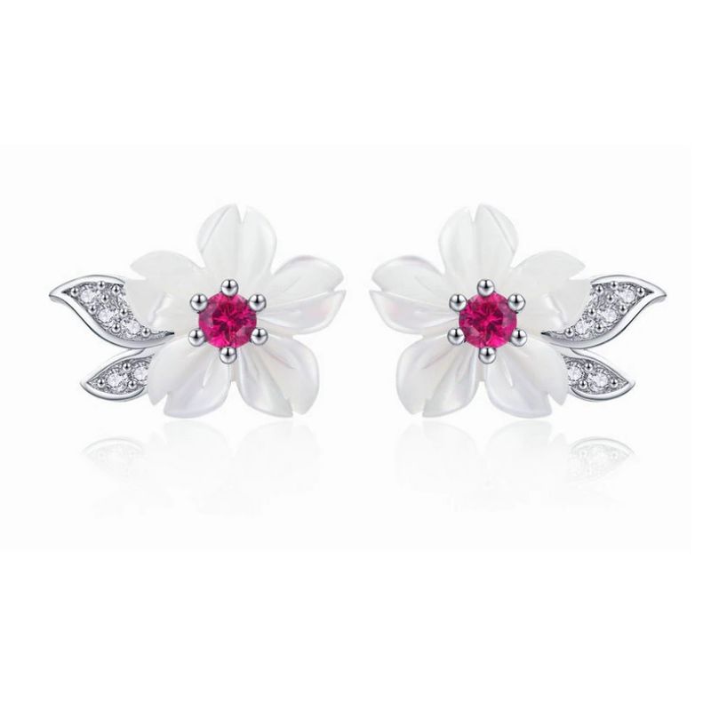 ALHAJAS - Aretes Topitos Regalos Para Mujer Flor Silvestre En Plata 925