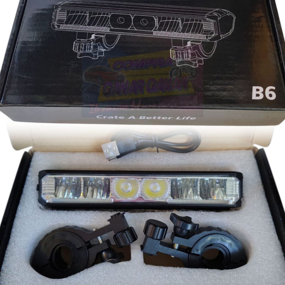 X - Lampara led Bicicleta Soporte 6000 Lúmenes Potente Luz