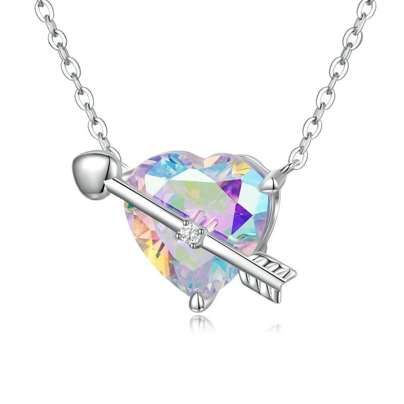 ALHAJAS - Collar Cadena Alhajas Para Mujer Corazón Flechado Amor En Plata 925
