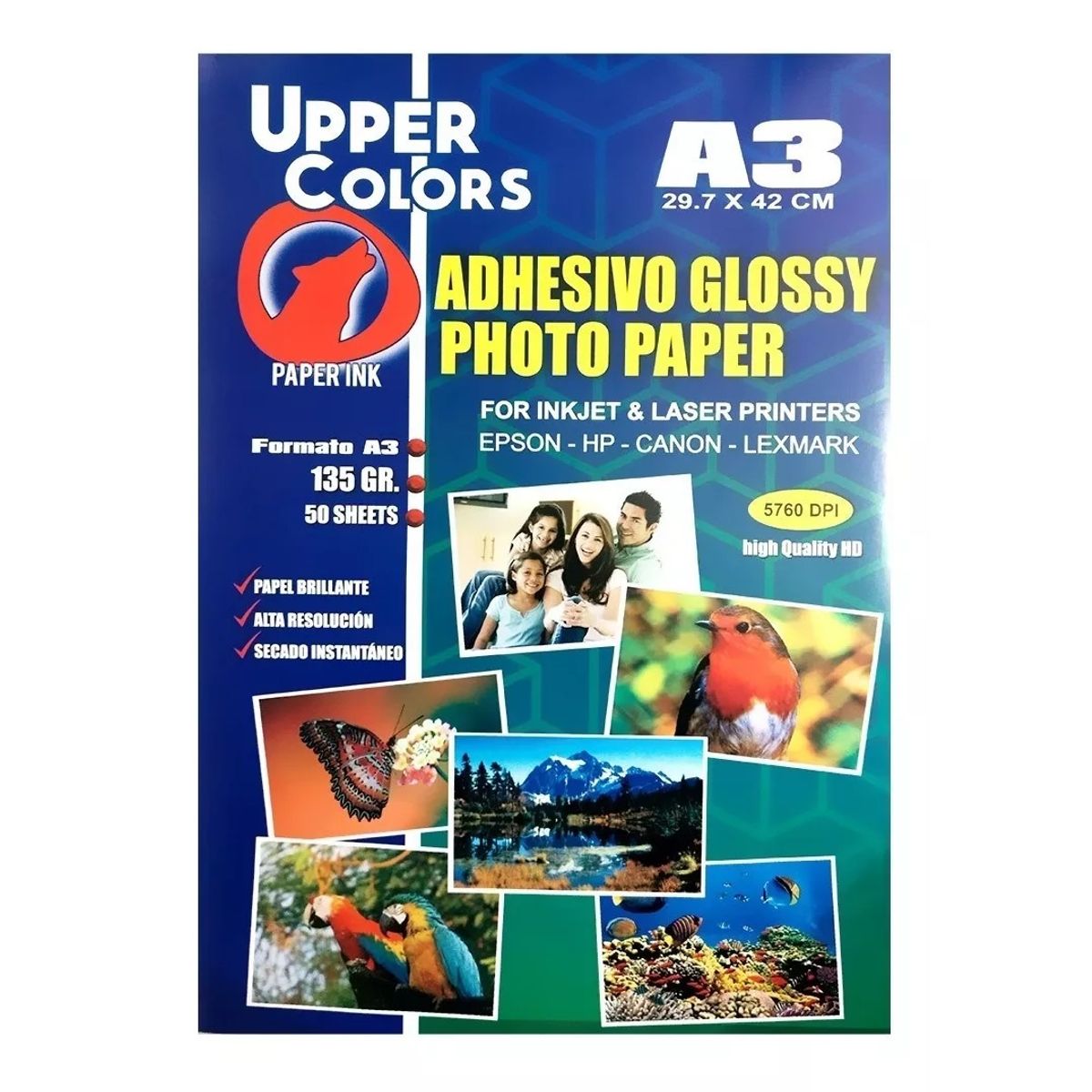GENERICO - Papel Fotografico Adhesivo Glossy Tabloide A3 X 50 Hojas