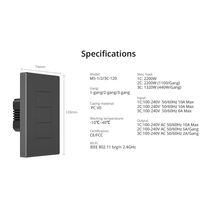 SONOFF - SONOFF Interruptor de luz inteligente, interruptor WiFi de 2.4 GHz