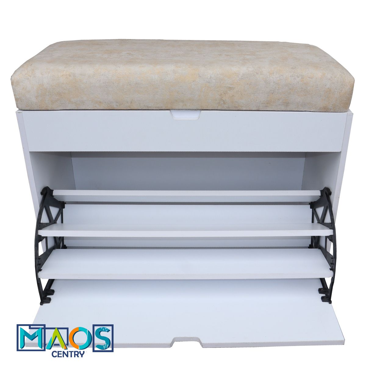 WOOD PETS - ZAPATERO ORGANIZADOR 1 NIVEL PUFF EN MADERA