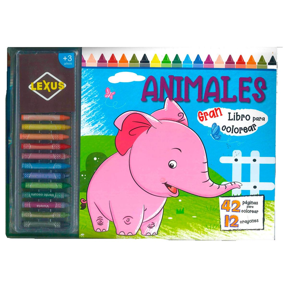 LEXUS - Libro De Animales Para Colorear Con Crayones Para Niños