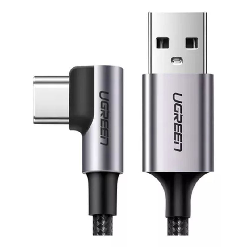 UGREEN - Cable Cargador Ugreen Usb C Angulo 90° 18w 480 3a Mbps 1 Metro