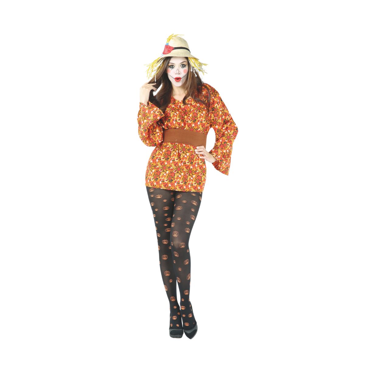 RITCHI - Media Opaca para Mujer Ritchi Diseño Calabazas Halloween Estilo Festivo