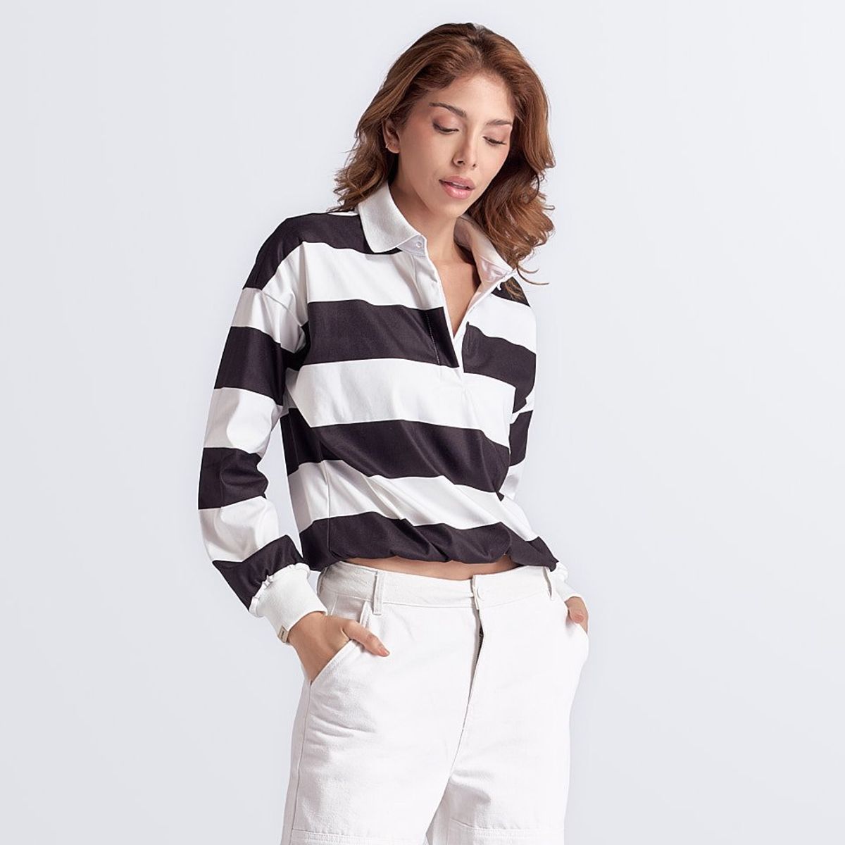 UNSER - Polo para Mujer Manga Larga Con Rayas  Unser