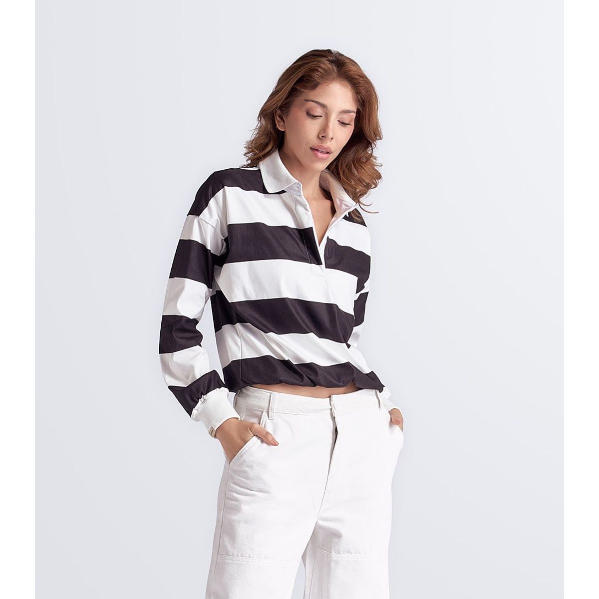 UNSER - Polo para Mujer Manga Larga Con Rayas  Unser