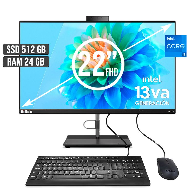 LENOVO - TODO EN UNO LENOVO THINKCENTRE INTEL CORE I5-13420H SSD 512GB RAM24GB LED 22 FHD