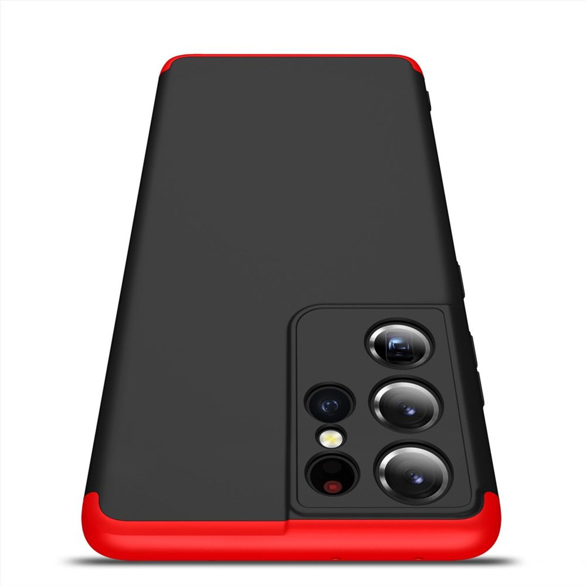 GENERICO - Funda Carcasa Estuche Protector Para Samsung S21 Ultra Negro con Rojo