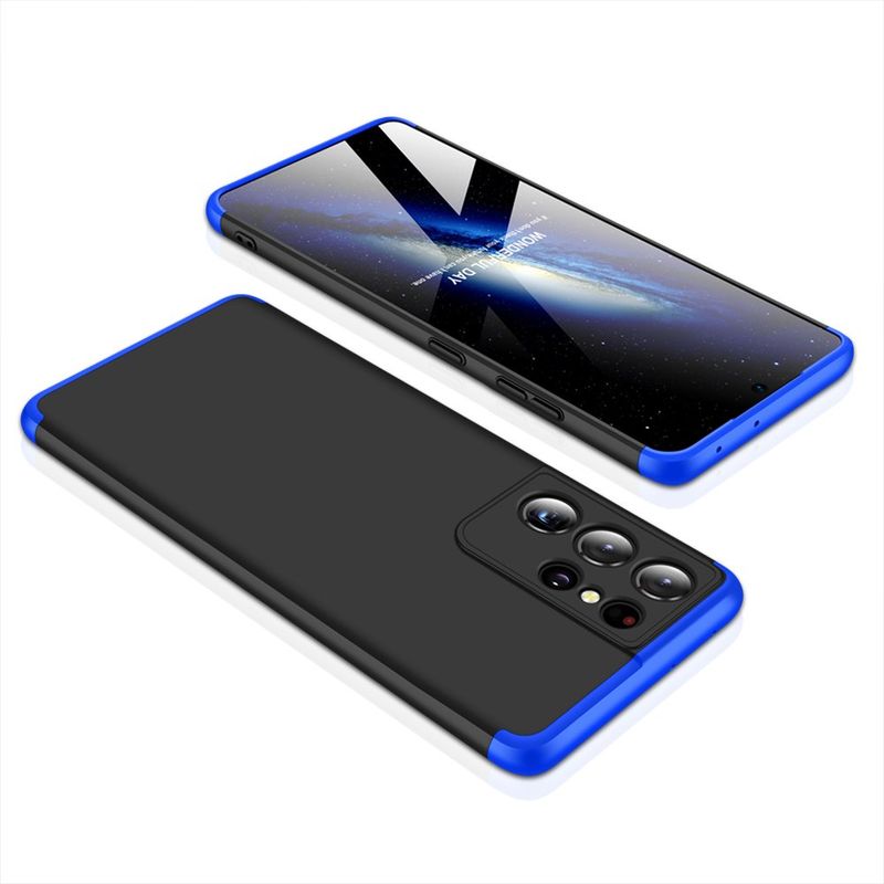 GENERICO - Funda Carcasa Estuche Protector Para Samsung S21 Ultra Negro con Azul