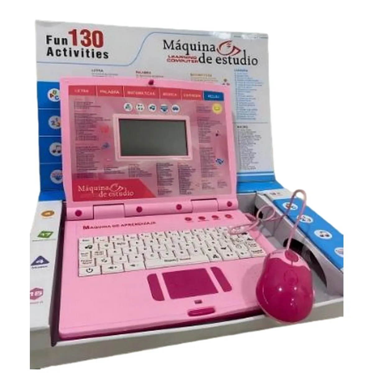 GENERICO - Computador Didáctico 130 Funciones Ingles Y Español Rosa
