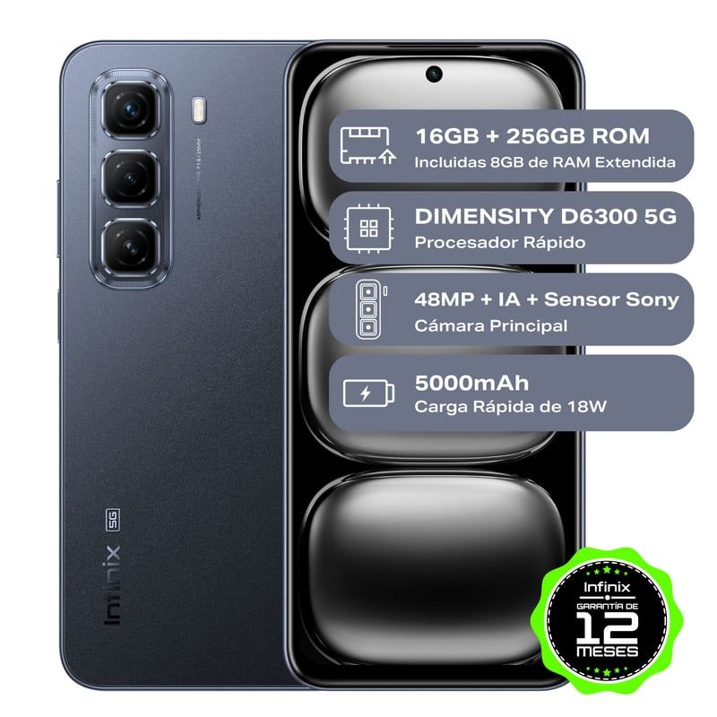 INFINIX - Infinix Hot 50 5G 256Gb 8 Ram Negro