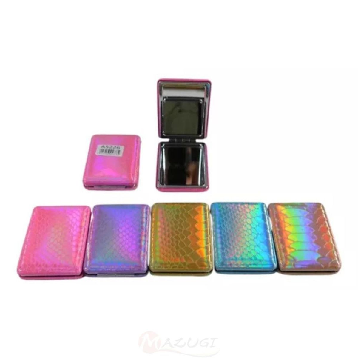 MAZUGI - Espejo Rectangular Tornasol Con Aumento Portátil De Bolsillo