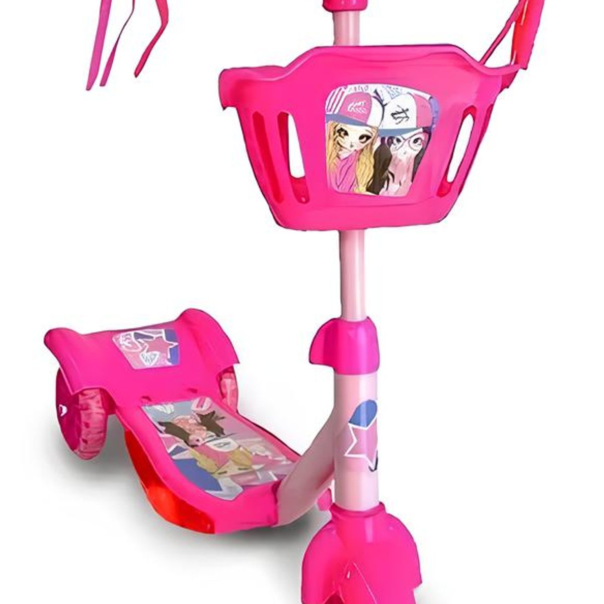 GENERICO - Patineta Scooter con Luces Canasta 3 Llantas