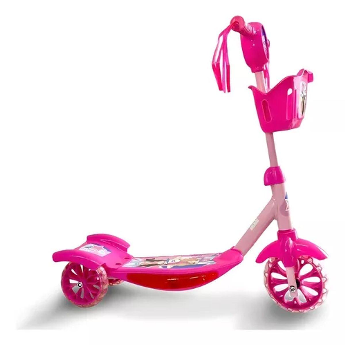 GENERICO - Patineta Scooter con Luces Canasta 3 Llantas