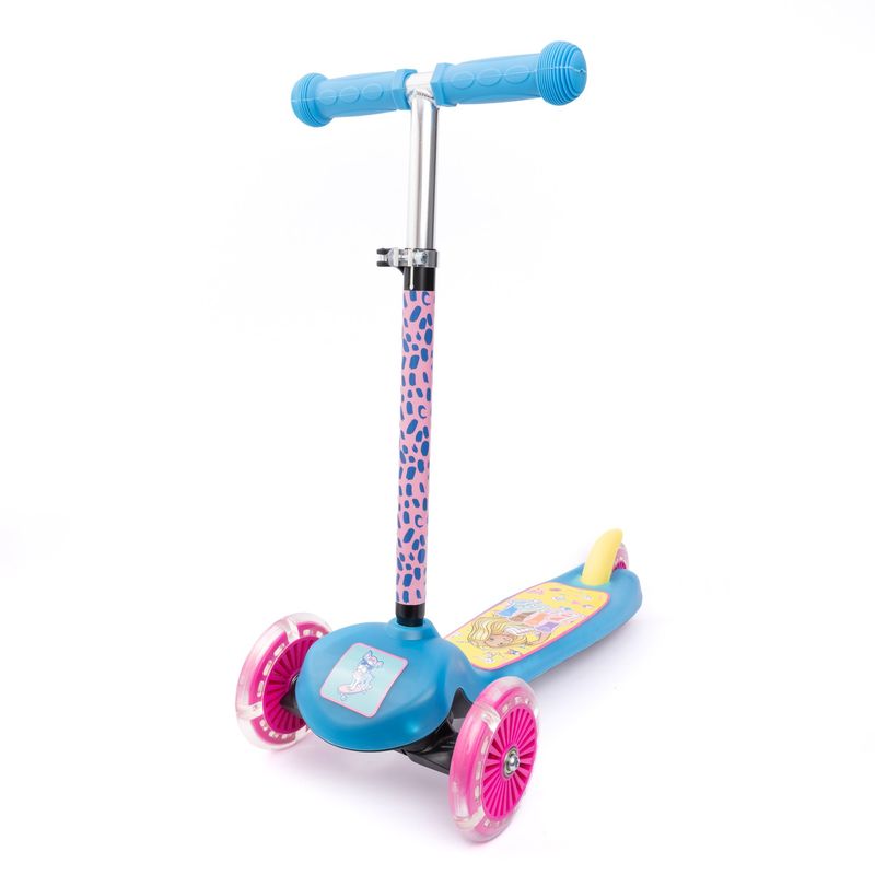 BARBIE - Patineta Scooter Flashing Barbie Celeste 3 Ruedas