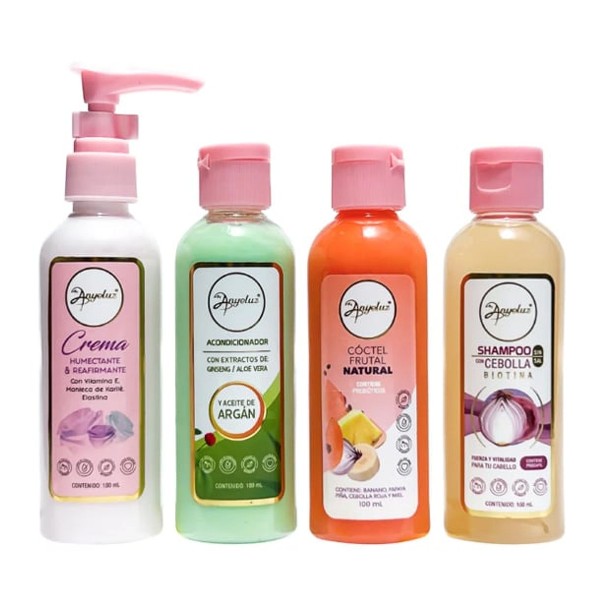 ANYELUZ - kit viajero anyeluz shampoo acondicionador mascarilla y humectante