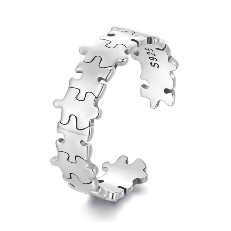 ALHAJAS - Anillo Rompecabezas Puzzle Ajustable Para Mujer Fabricado En Plata