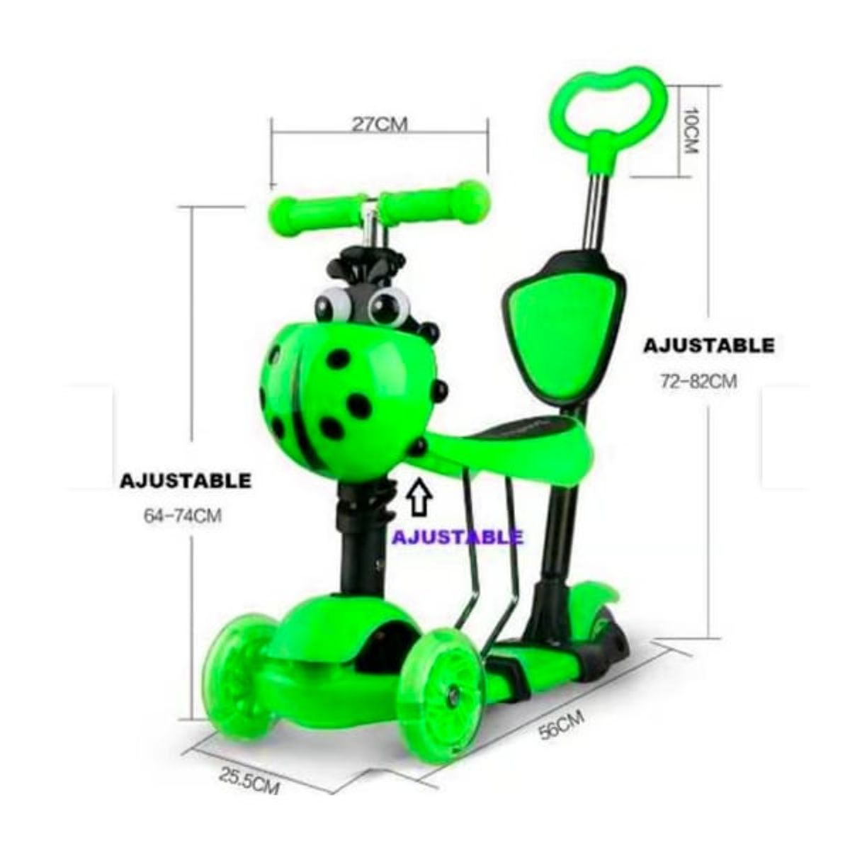 GENERICO - Monopatín Scooter Mariquita 5 En 1