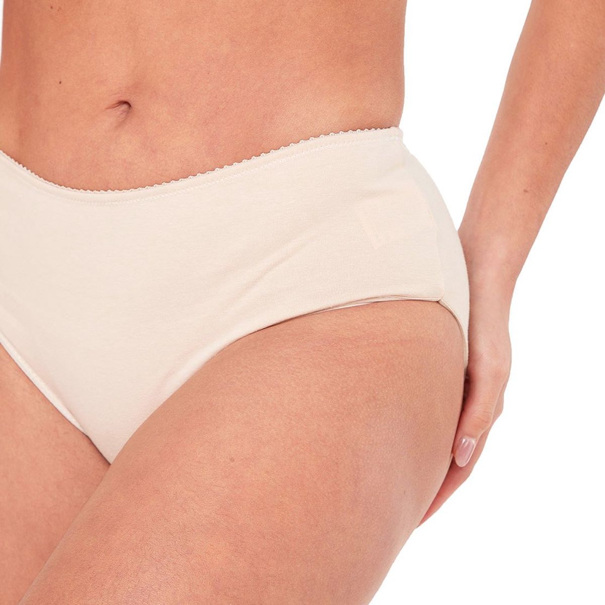 SANTANA - Combo X3 Panty Semi Clásico Mujer Beige