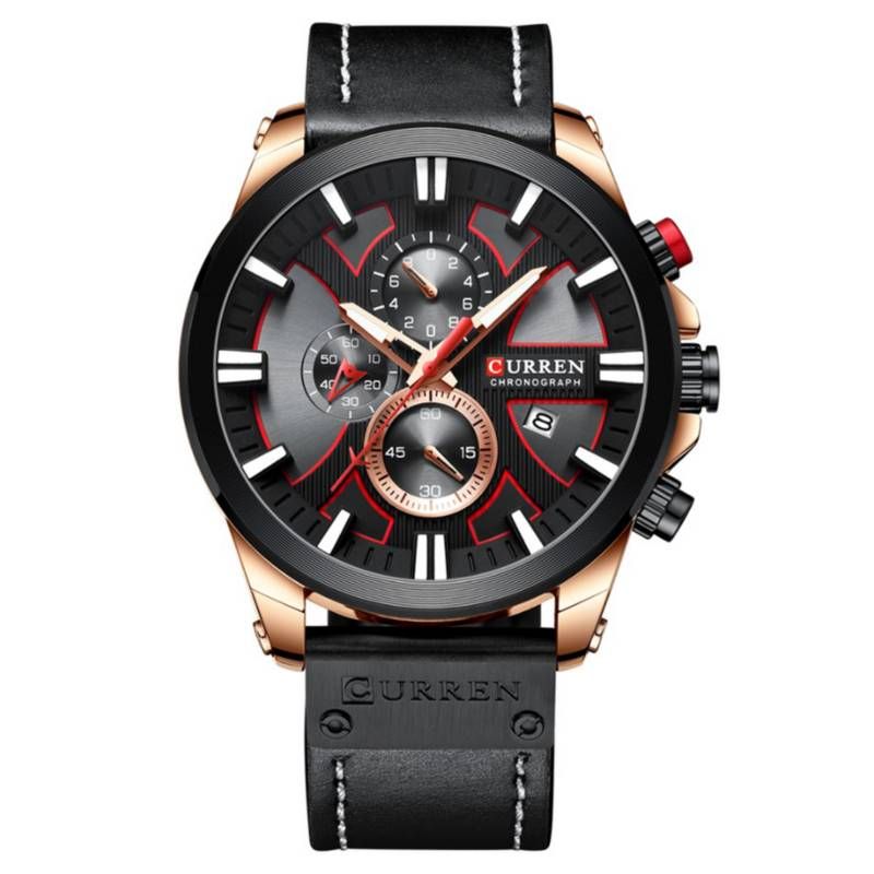 CURREN - Reloj CURREN 8346 Deportivo Militar Hombre Cuarzo Correa De Cuero