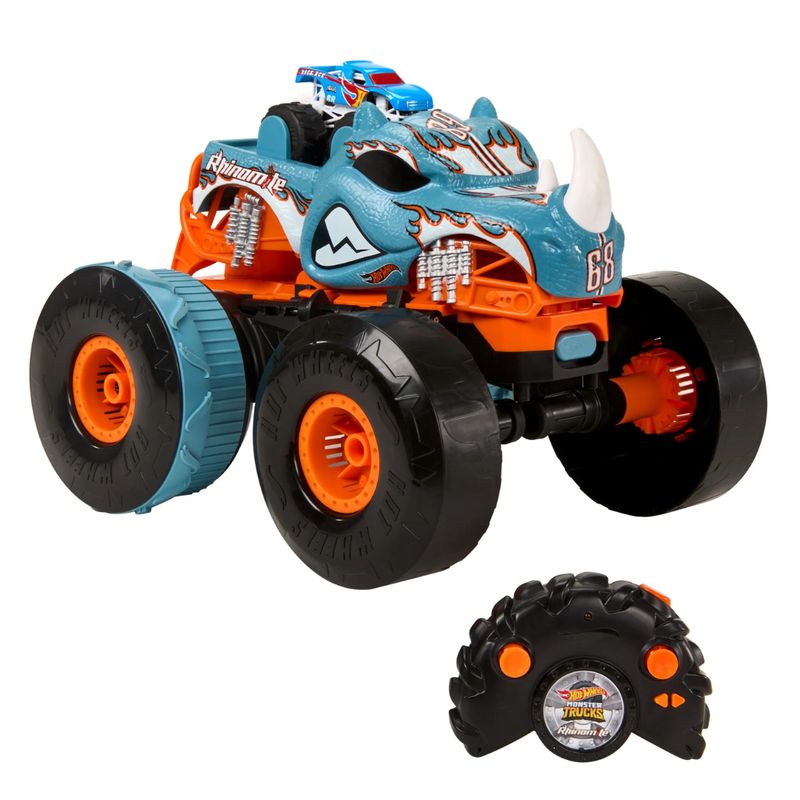MONSTER JAM - Carro Monster Trucks Rhinomite Transforma Lanzador