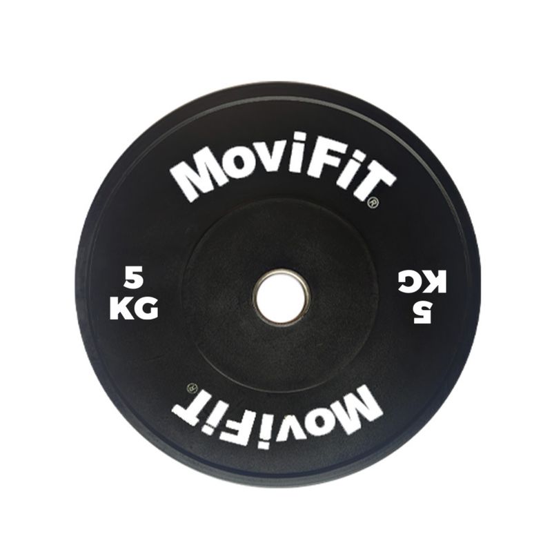 MOVIFIT - Disco Bumper olímpico en caucho 5 kg buje acero