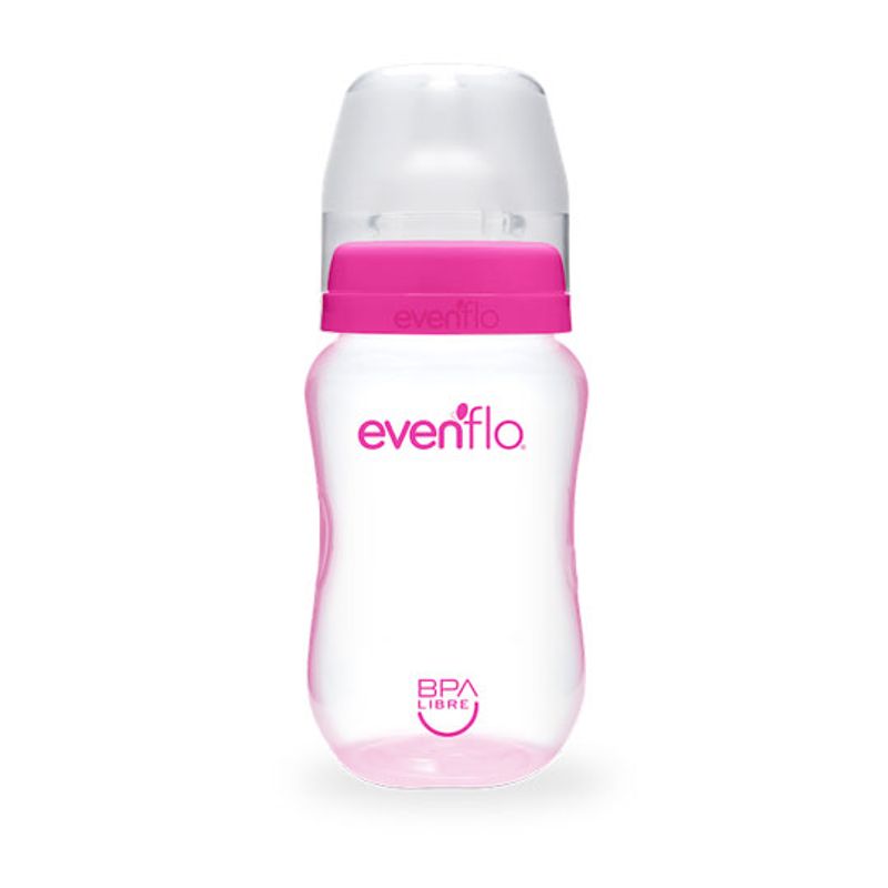 EVENFLO - Biberon Cuello Ancho 9 Onzas Polipropileno Rosado - Evenflo