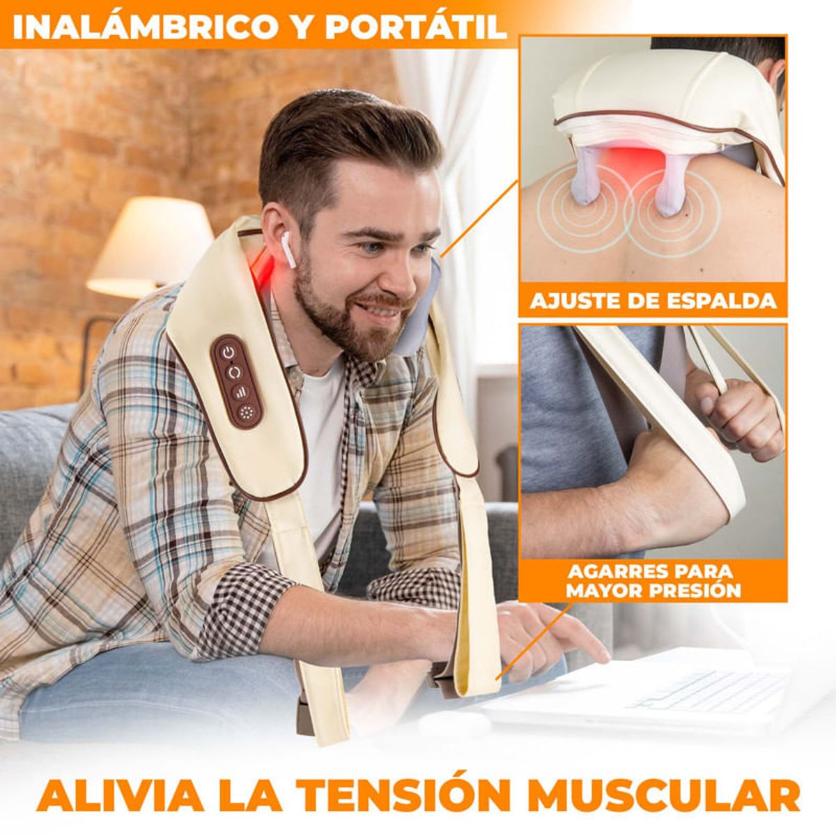 STYLE STARS - Masajeador Eléctrico de Cuello 5D Inalámbrico con Calor