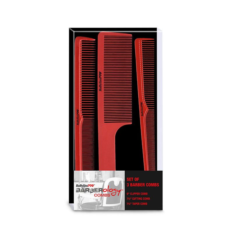 BABYLISS - Set Peinillas Barberia X3 Unidades Rojo