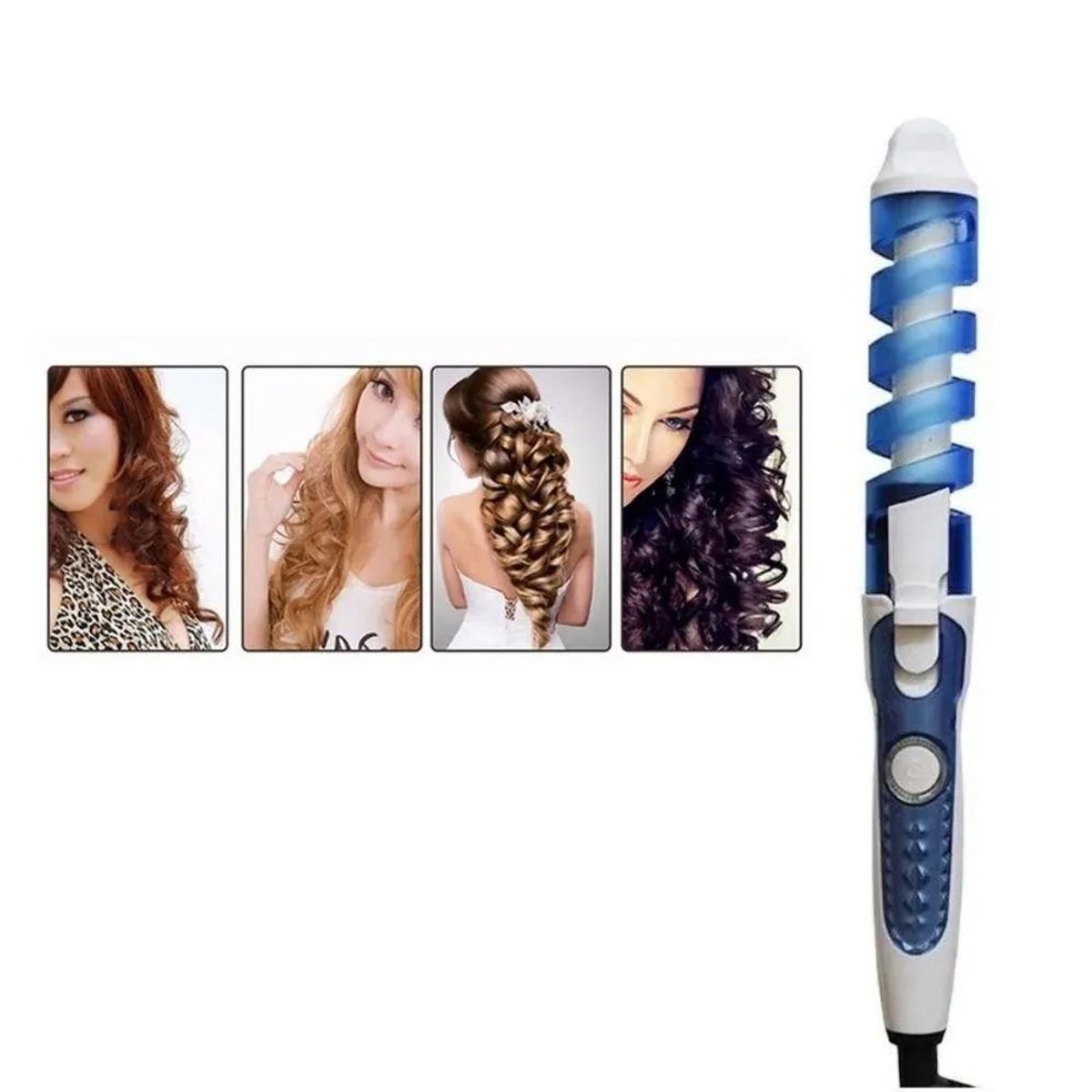 GENERICO - pinza rizadora ondulador de cabello encrespador en espiral